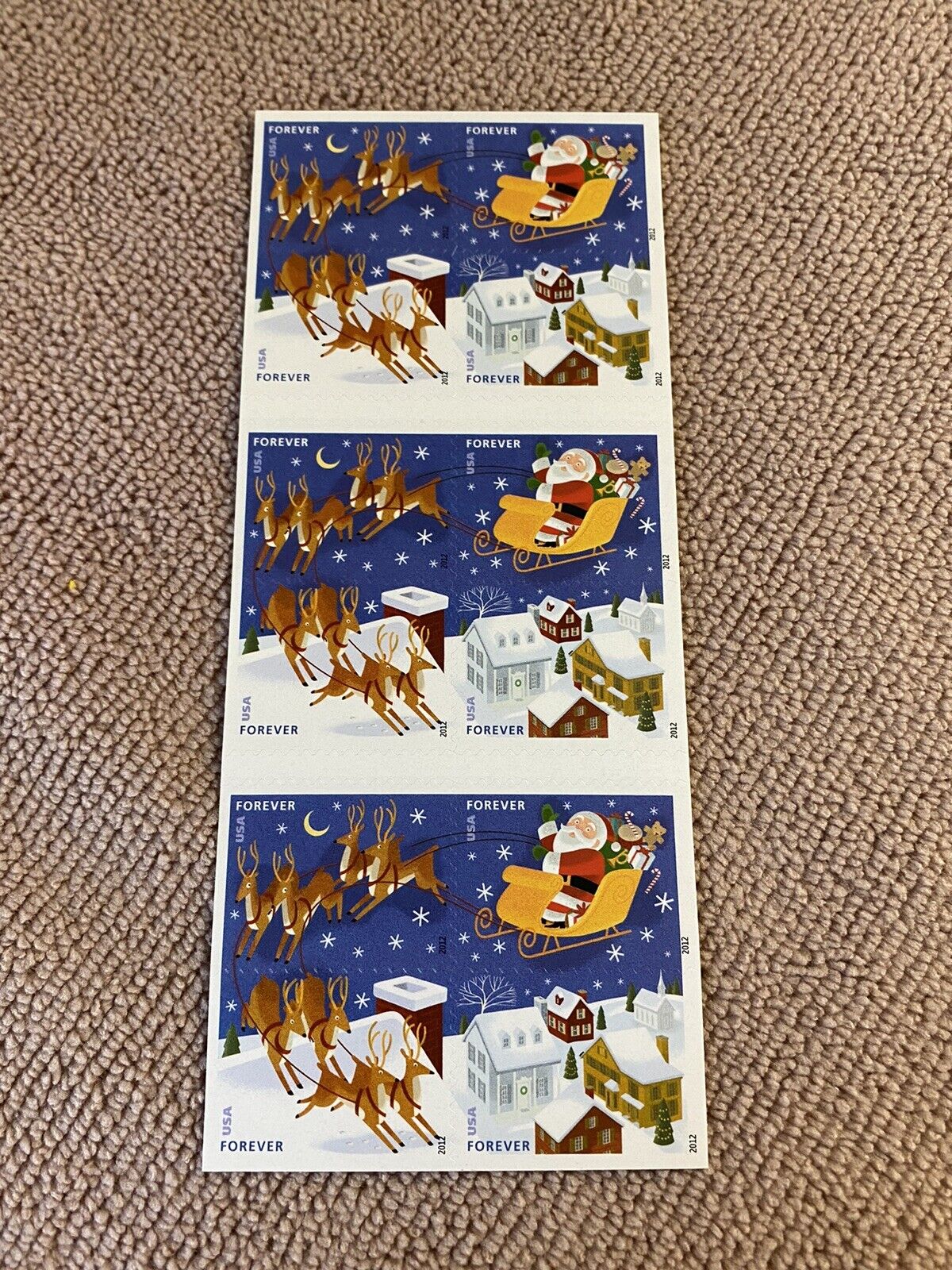 Santa and Sleigh 2012 USPS Stamps ��� All Brand New Forever Stamps i