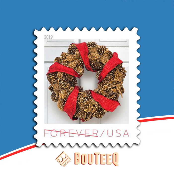 Christmas Seasonal Holiday Wreaths 2019 USPS Stamps