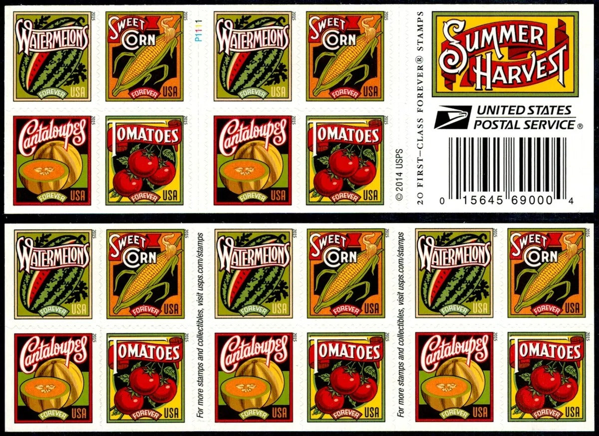 Summer Harvest 2015 USPS Stamps ��� All Brand New Forever Stamps i