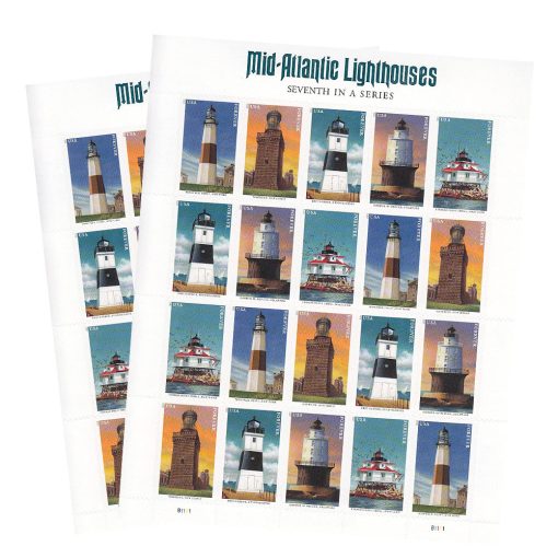 Mid Atlantic Lighthouse 2021 USPS Stamps