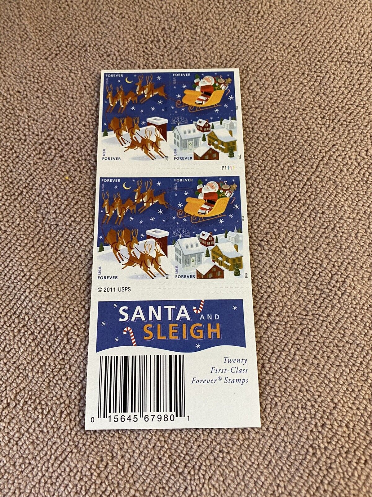 Santa and Sleigh 2012 USPS Stamps ��� All Brand New Forever Stamps i