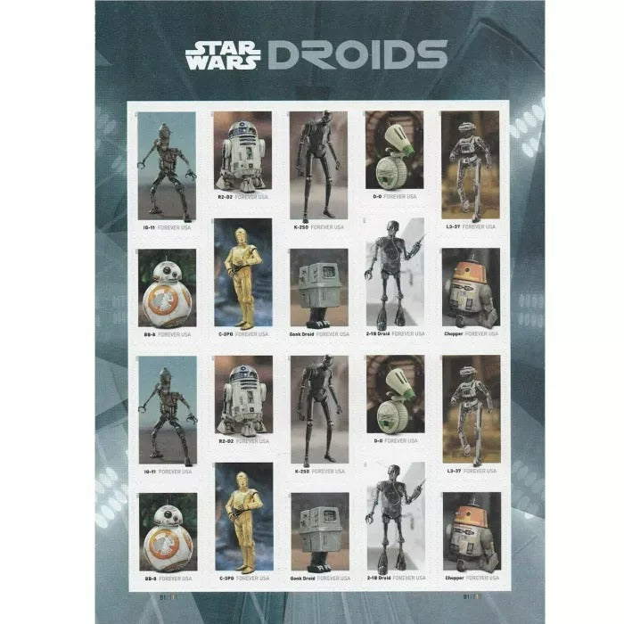 Star Wars Droids 2021 USPS Stamps ��� All Brand New Forever Stamps i