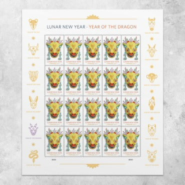 Lunar New Year: Year of the Dragon 2024  USPS Stamps ��� All Brand New Forever Stamps i