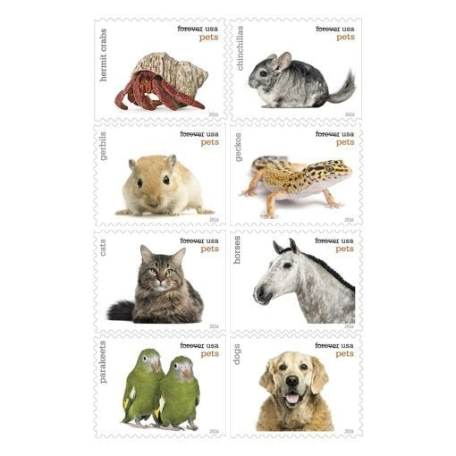 Pets Celebrate Animals 2016 USPS Stamps ��� All Brand New Forever Stamps i