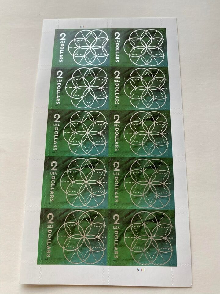 $2 Floral Geometry 2022 USPS Stamps ��� All Brand New Forever Stamps i