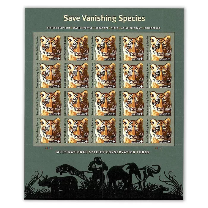 Save Vanishing Species Amur Tiger 2011 USPS Stamps ��� All Brand New Forever Stamps i