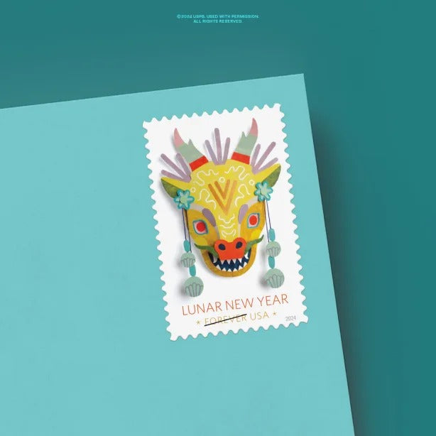 Lunar New Year: Year of the Dragon 2024  USPS Stamps ��� All Brand New Forever Stamps i
