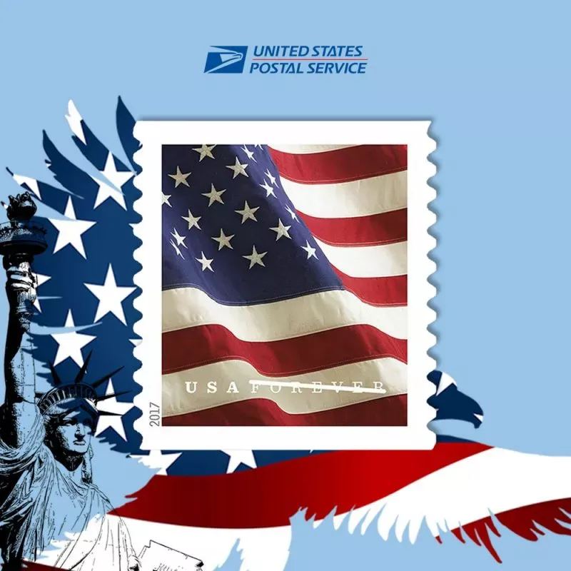 2017 US Flags USPS Stamps , 500Pcs / 5Rolls image 1