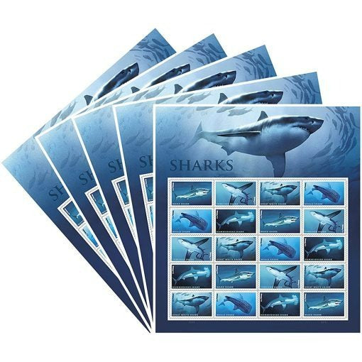 Sharks 2017 USPS Stamps ��� All Brand New Forever Stamps i