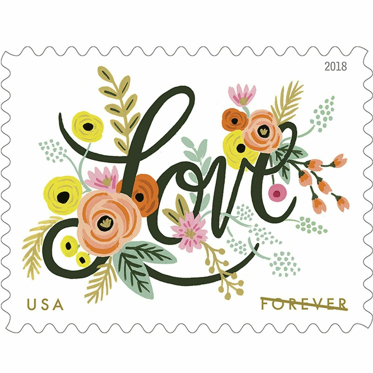 Love Flourishes 2018 USPS Stamps ��� All Brand New Forever Stamps i