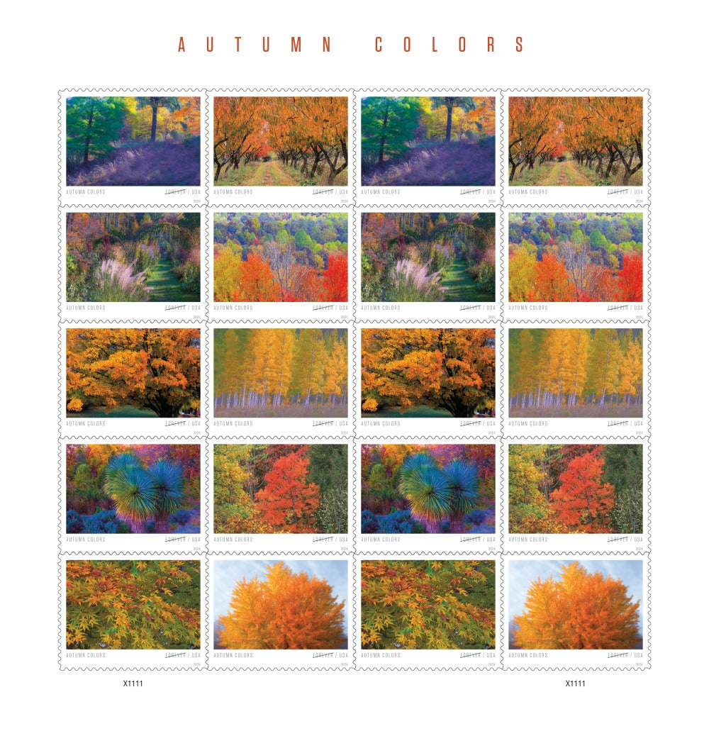 Autumn Colors 2024 USPS Stamps ��� All Brand New Forever Stamps i