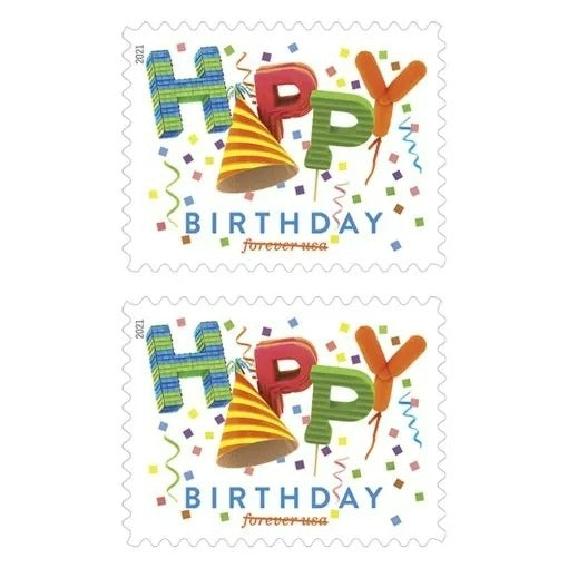 Happy Birthday 2021 USPS Stamps ��� All Brand New Forever Stamps i