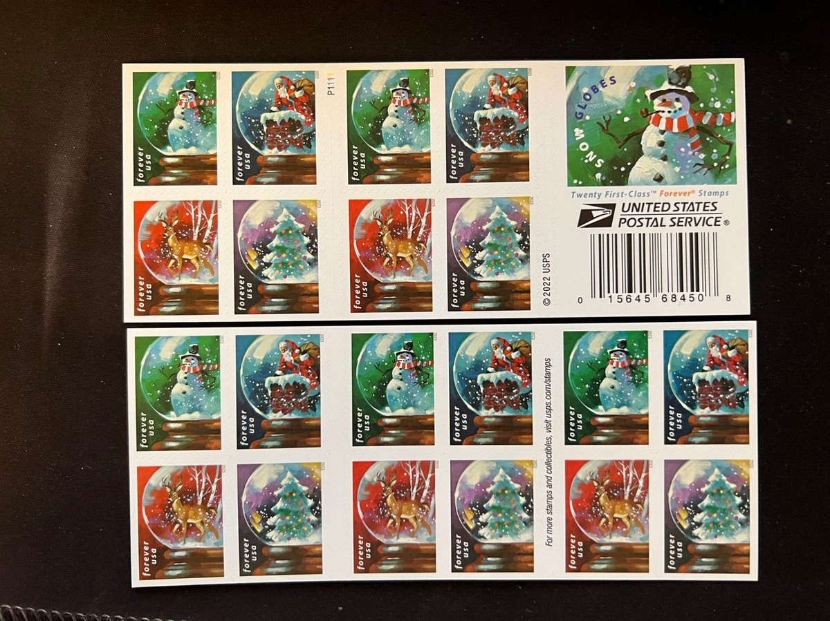 Snow Globes 2023 USPS Stamps ��� All Brand New Forever Stamps i