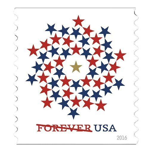 Patriotic Spiral Stars 2016 USPS Stamps