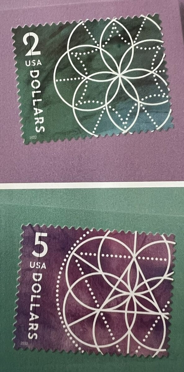 $2 Floral Geometry 2022 USPS Stamps ��� All Brand New Forever Stamps i