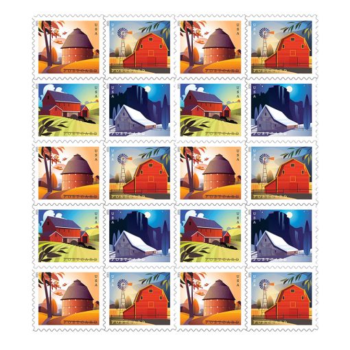 Barns Postcard 2021 USPS Stamps