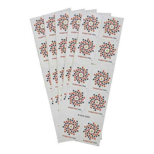 Patriotic Spiral Stars 2016 USPS Stamps