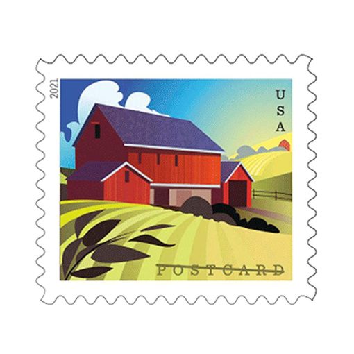 Barns Postcard 2021 USPS Stamps