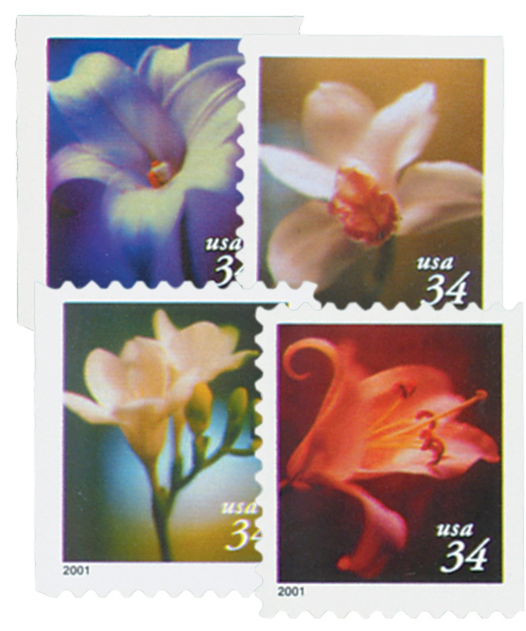 Four Flowers 2000 USPS Stamps��� All Brand New Forever Stamps i