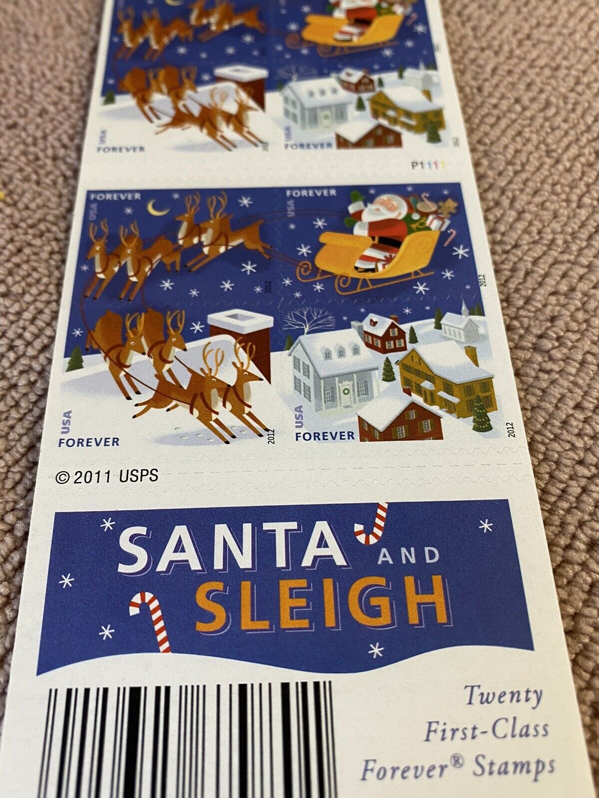 Santa and Sleigh 2012 USPS Stamps ��� All Brand New Forever Stamps i