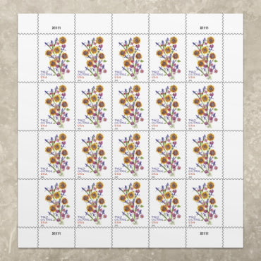 Sunflower Bouquet 2022 USPS Stamps ��� All Brand New Forever Stamps i