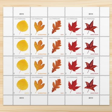 Vibrant Leaves 2025 USPS Stamps ��� All Brand New Forever Stamps i