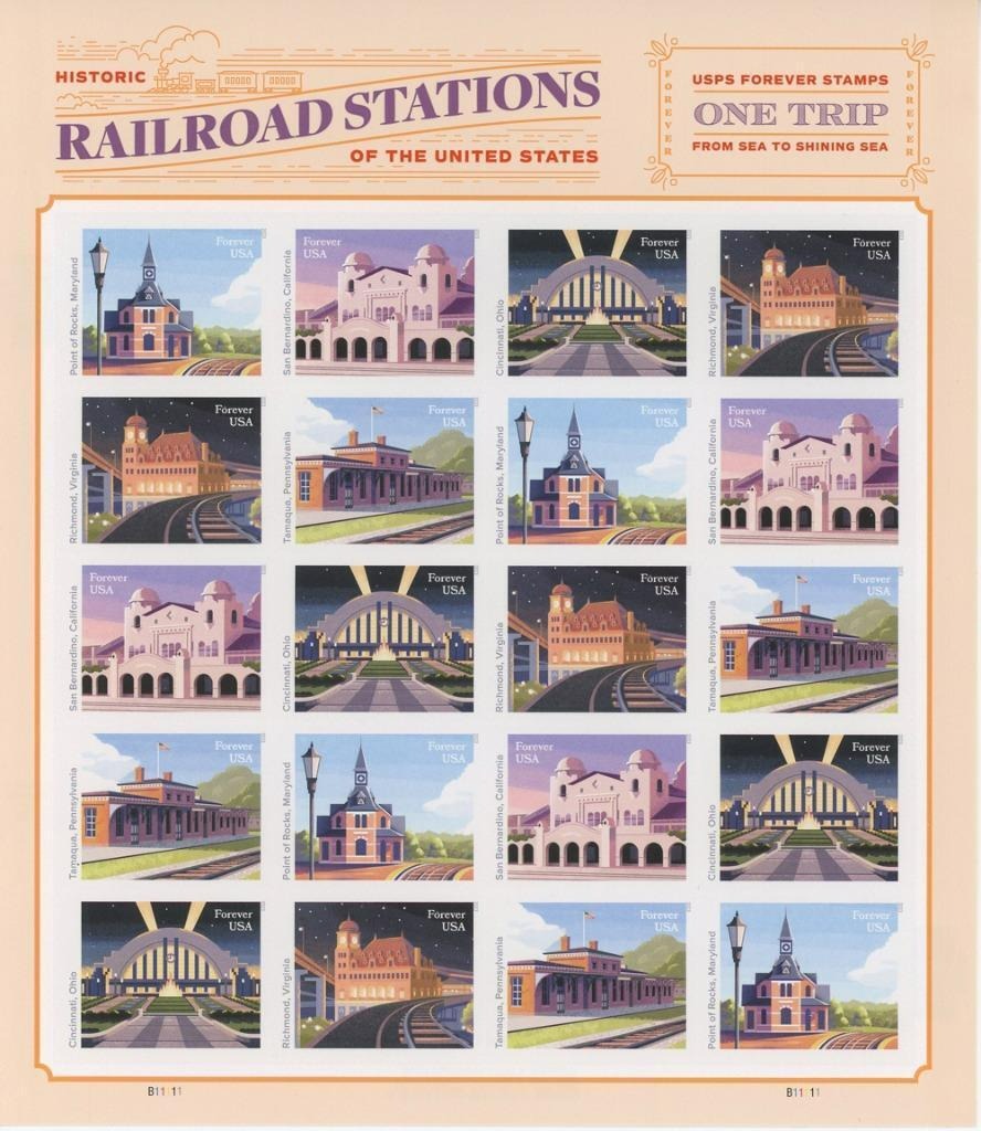 Railroad Stations 2023 USPS Stamps