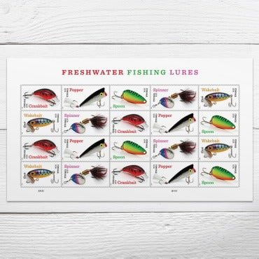 Freshwater Fishing Lures 2025 USPS Stamps ��� All Brand New Forever Stamps i
