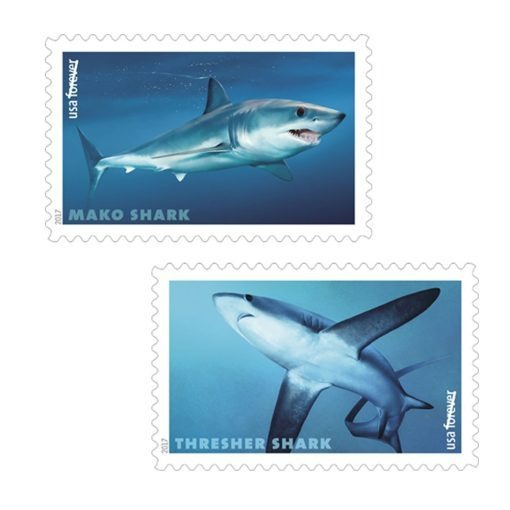 Sharks 2017 USPS Stamps ��� All Brand New Forever Stamps i