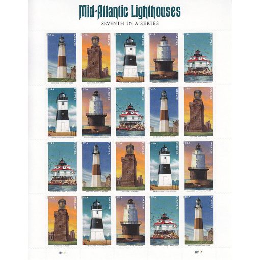 Mid Atlantic Lighthouse 2021 USPS Stamps