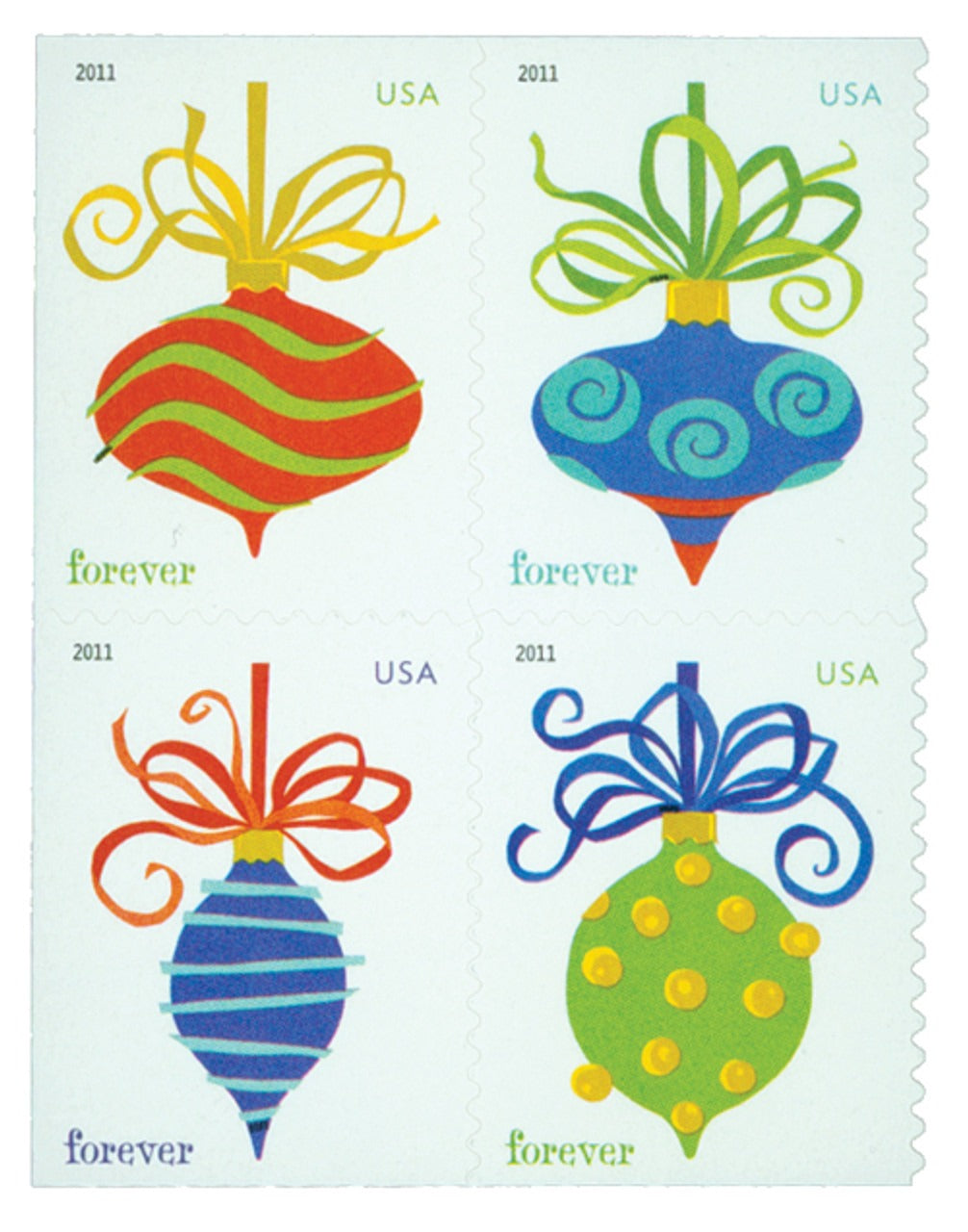 Holiday Baubles 2011 USPS Stamps