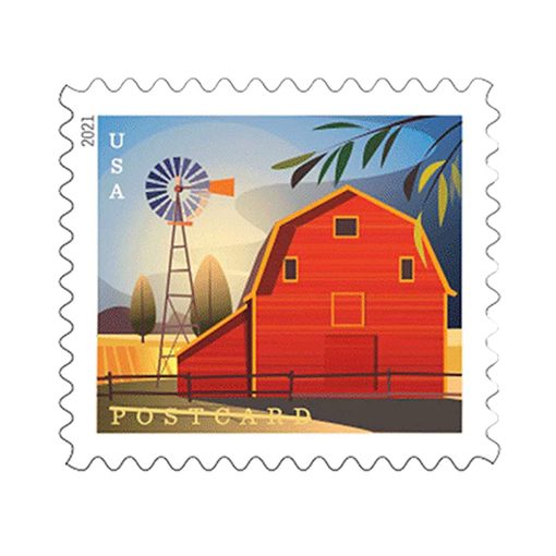 Barns Postcard 2021 USPS Stamps