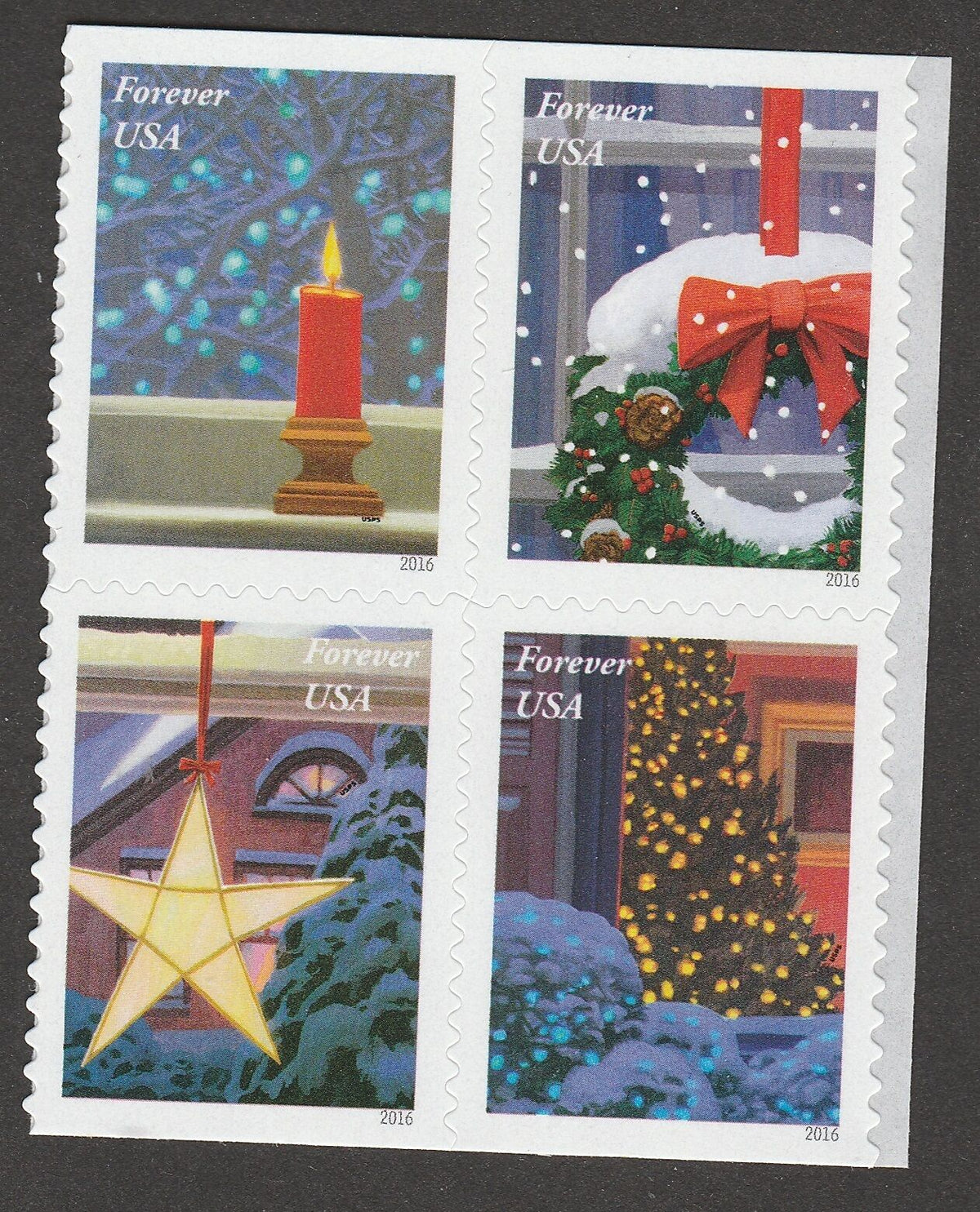 Holiday Windows 2016 USPS Stamps