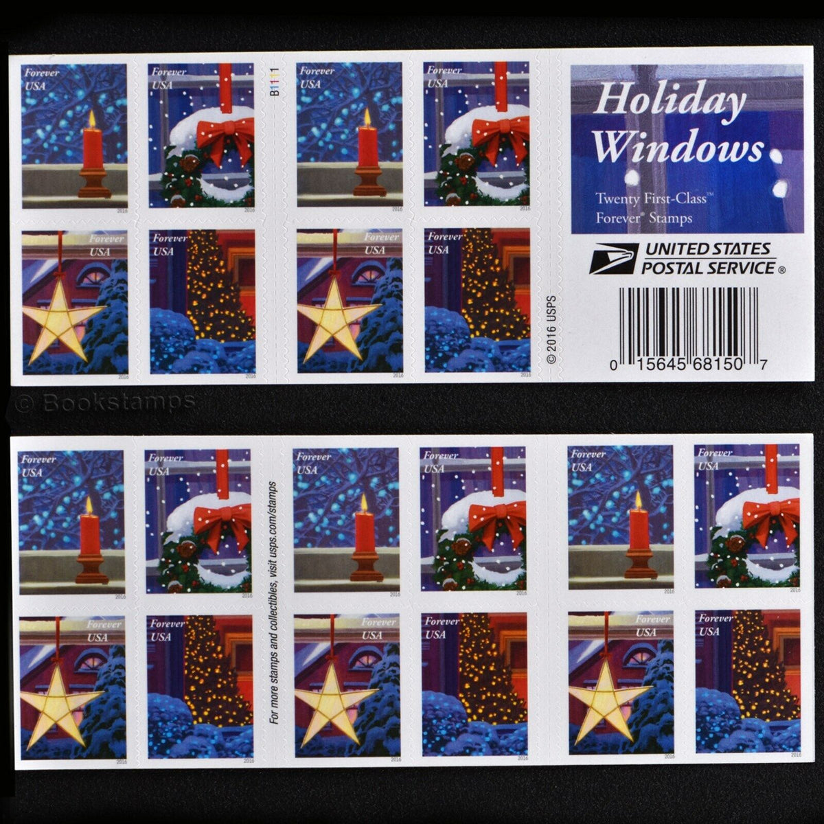 Holiday Windows 2016 USPS Stamps