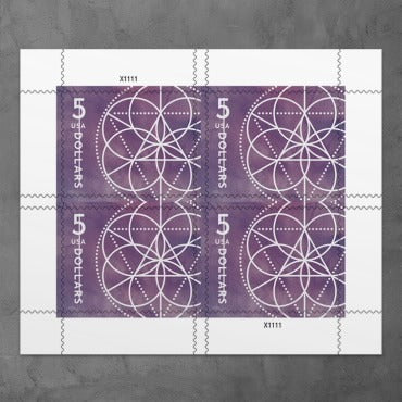 $5 Floral Geometry 2022 USPS Stamps ��� All Brand New Forever Stamps i