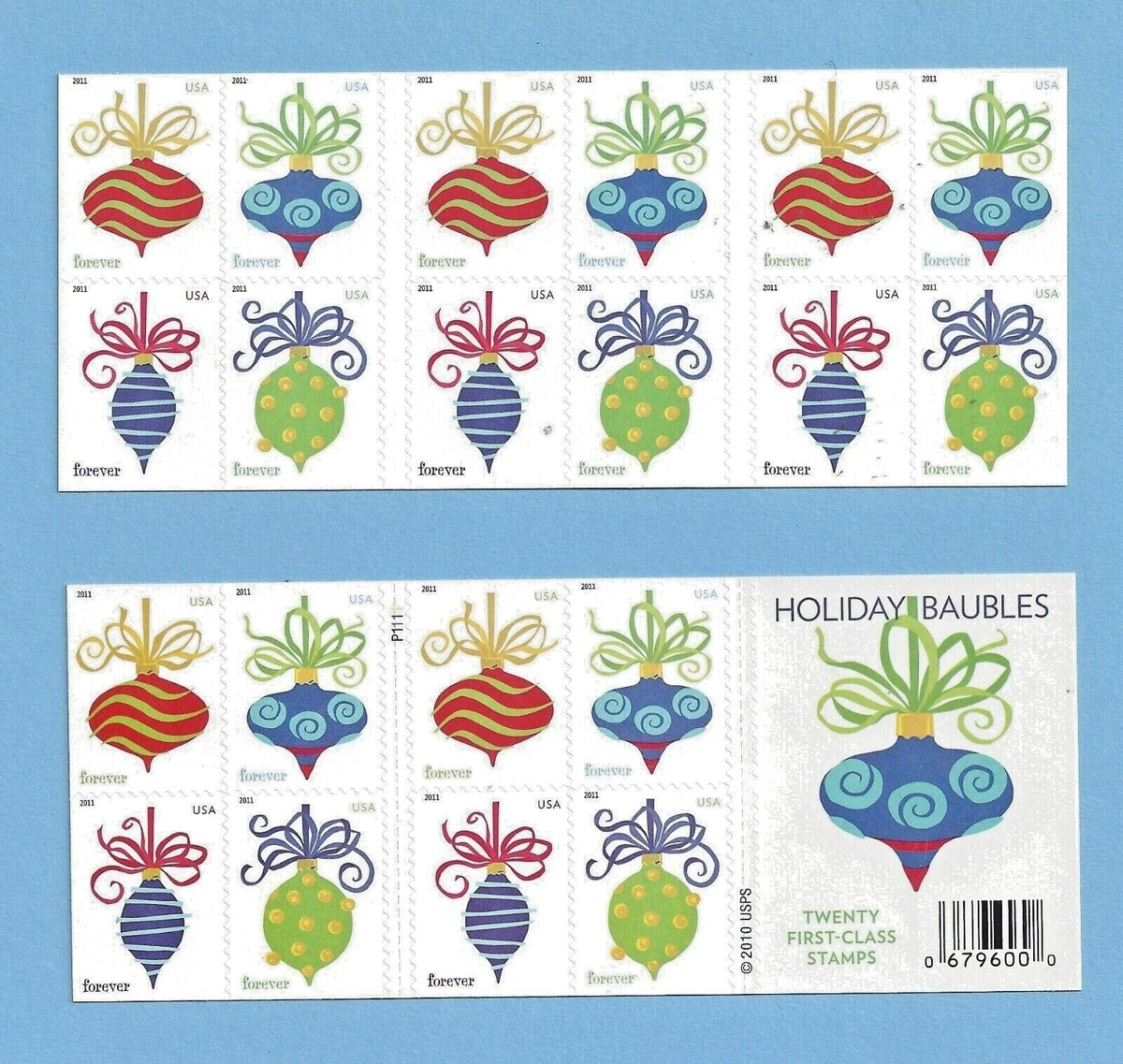 Holiday Baubles 2011 USPS Stamps