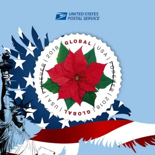 Global Poinsettia 2018 USPS Stamps ��� All Brand New Forever Stamps i