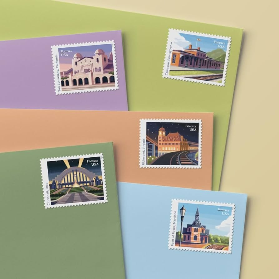 Railroad Stations 2023 USPS Stamps ��� All Brand New Forever Stamps (Copy) i