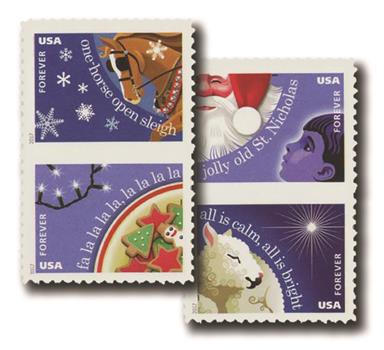 Christmas Carols 2017 USPS Stamps