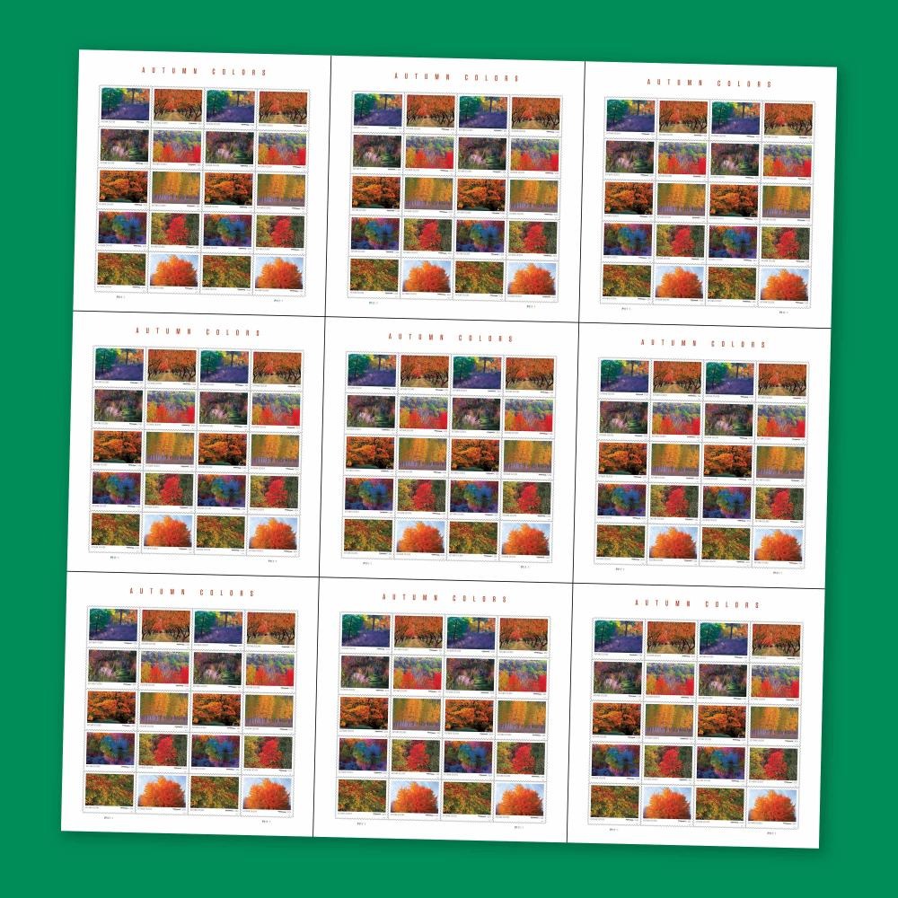 Autumn Colors 2024 USPS Stamps ��� All Brand New Forever Stamps i