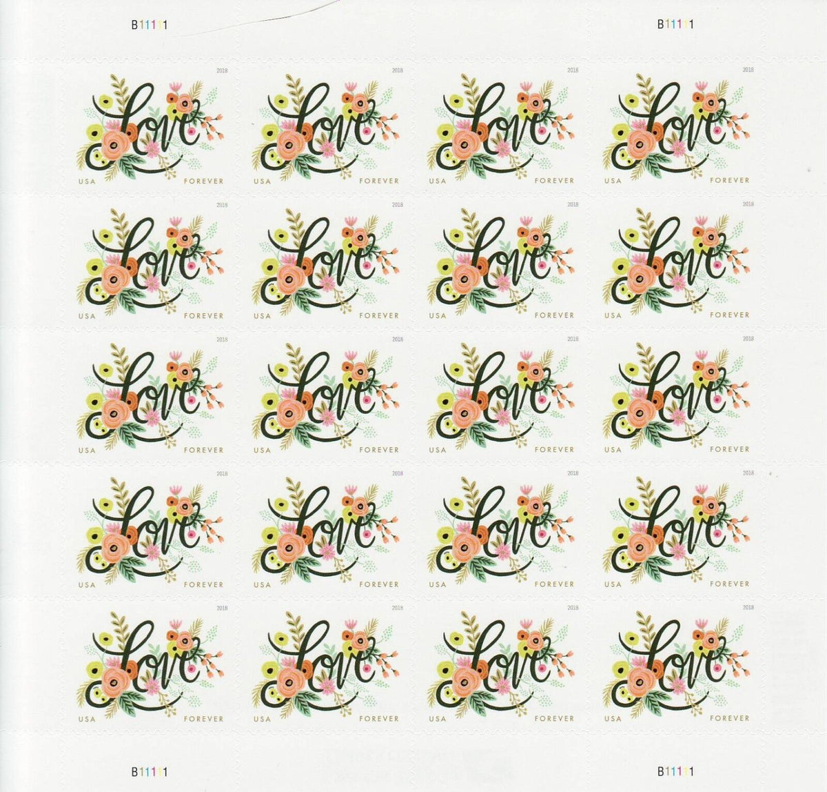 Love Flourishes 2018 USPS Stamps ��� All Brand New Forever Stamps i