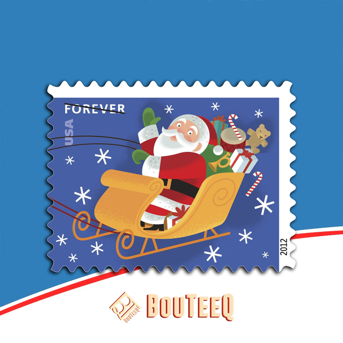 Santa and Sleigh 2012 USPS Stamps ��� All Brand New Forever Stamps i