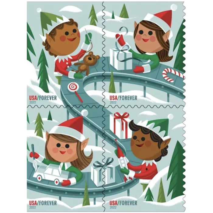 Holiday Elves 2022 USPS Stamps ��� All Brand New Forever Stamps i