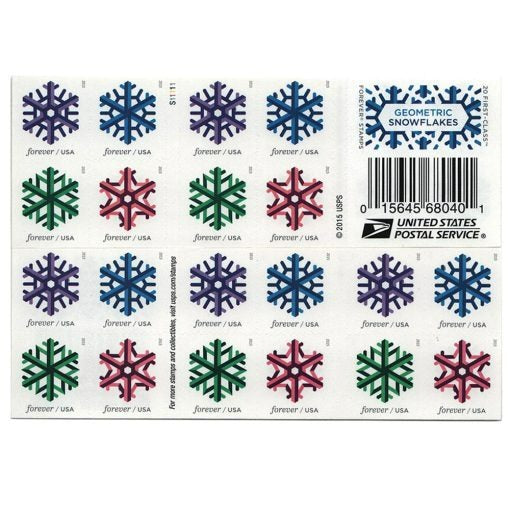 Geometric Snowflake 2015 USPS Stamps