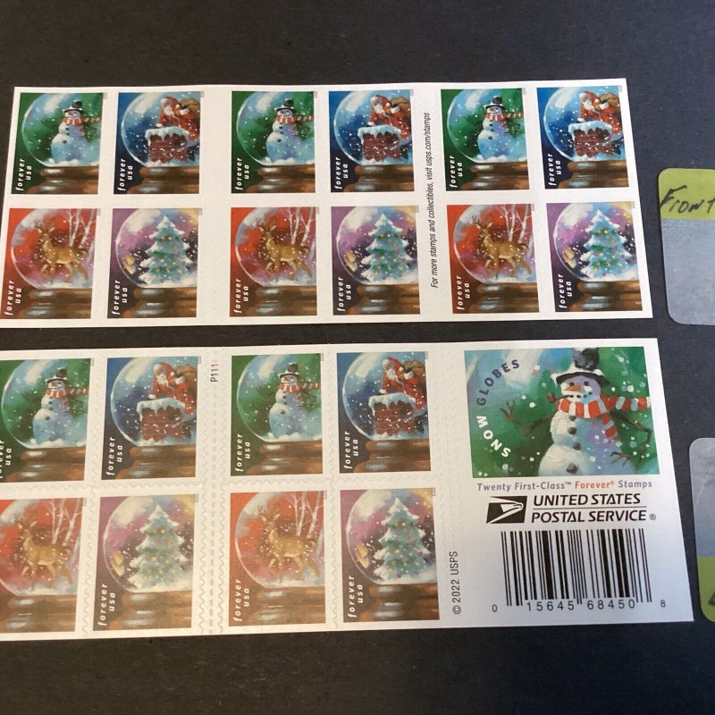 Snow Globes 2023 USPS Stamps ��� All Brand New Forever Stamps i