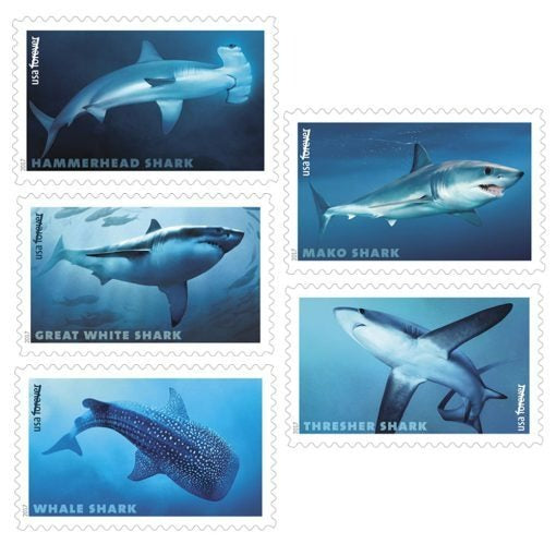 Sharks 2017 USPS Stamps ��� All Brand New Forever Stamps i
